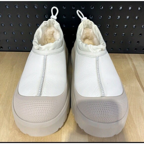 UGG UNISEX Tasman Weather Hybrid Slippers Birch White Leather 1158351 Sz M 4 W 6 - Picture 3 of 8